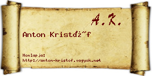 Anton Kristóf névjegykártya