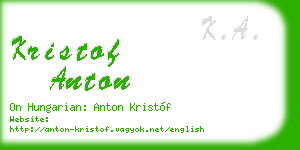 kristof anton business card