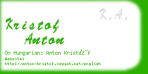 kristof anton business card